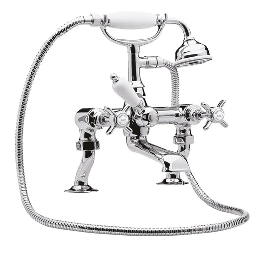  Nuie Beaumont Luxury Cranked Bath Shower Mixer Tap Pillar Mounted - welovecouk