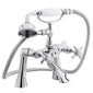 Nuie Beaumont 1/2 Bath Shower Mixer Tap Pillar Mounted Chrome - welovecouk