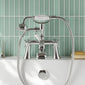 Nuie Beaumont 1/2 Bath Shower Mixer Tap Pillar Mounted Chrome - welovecouk