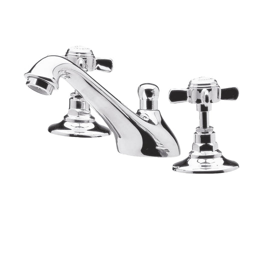  Nuie Beaumont 3-Hole Basin Mixer Tap Deck Mounted with Pop Up Waste - welovecouk
