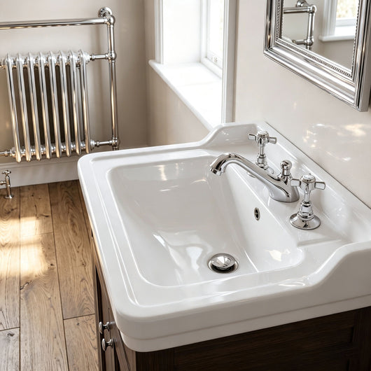  Nuie Beaumont 3-Hole Basin Mixer Tap Deck Mounted with Pop Up Waste