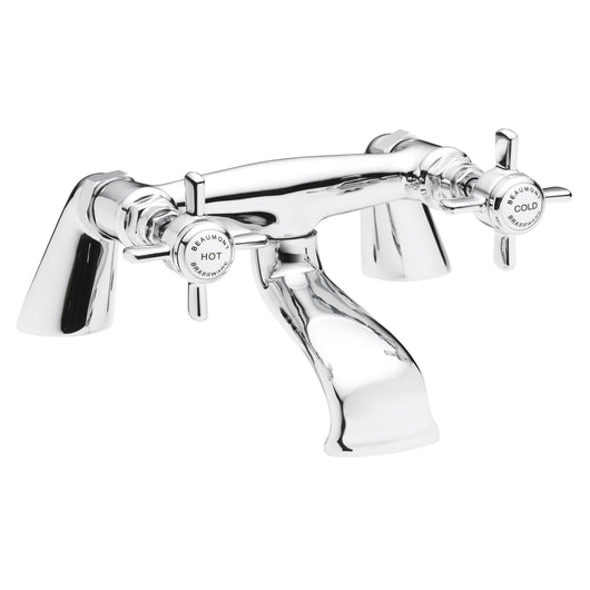  Nuie Beaumont Bath Filler Tap Pillar Mounted Chrome - welovecouk