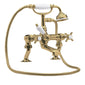 Nuie Beaumont Luxury Cranked Bath Shower Mixer Tap Pillar Mounted - Brushed Brass