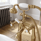Nuie Beaumont 1/2 Bath Shower Mixer Tap Pillar Mounted - Brushed Brass