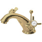 Nuie Beaumont Luxury Mono Basin Mixer Tap Dual Handle with Pop Up Waste - Brushed Brass