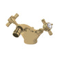 Nuie Beaumont Luxury Mono Bidet Mixer Tap with Waste Dual Handle - Brushed Brass