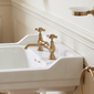 Nuie Beaumont Luxury 2-Hole Basin Mixer Tap Deck Mounted - Brushed Brass