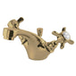 Nuie Beaumont Mono Basin Mixer Tap Dual Handle with Pop Up Waste - Brushed Brass