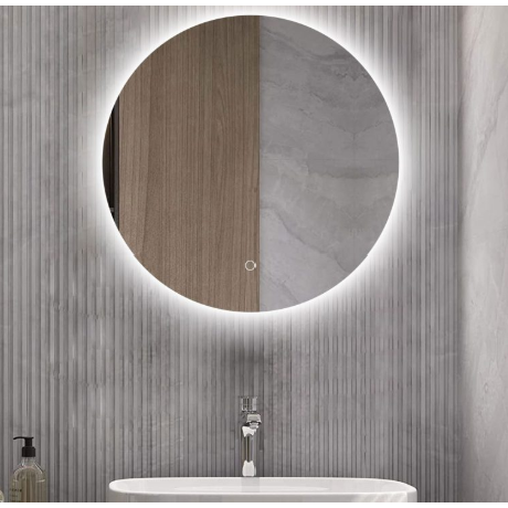  Intro 600mm Large Round LED Illuminated Bathroom Mirror with Demister