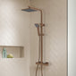 Nuie Thermostatic Bar Mixer Shower with Shower Kit and Fixed Head - Brushed Bronze