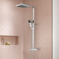 Nuie Square Thermostatic Bar Shower With Kit - Chrome