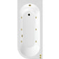 J Shape Whirlpool Hydrotherapy SPA Back to Wall Corner Bath  1700 x 725mm - welovecouk
