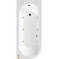 J Shape Whirlpool Hydrotherapy SPA Back to Wall Corner Bath  1700 x 725mm - welovecouk