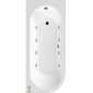 J Shape Whirlpool Hydrotherapy SPA Back to Wall Corner Bath  1700 x 725mm - welovecouk