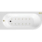 J Shaped Back to Wall Corner Air SPA Bath - 1700mm - welovecouk