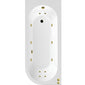 J Shape Whirlpool Hydrotherapy SPA Back to Wall Corner Bath  1700 x 725mm - welovecouk
