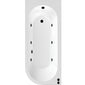 J Shape Whirlpool Hydrotherapy SPA Back to Wall Corner Bath  1700 x 725mm - welovecouk