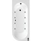 J Shape Whirlpool Hydrotherapy SPA Back to Wall Corner Bath  1700 x 725mm - welovecouk