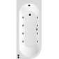 J Shape Whirlpool Hydrotherapy SPA Back to Wall Corner Bath  1700 x 725mm - welovecouk