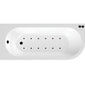 J Shaped Back to Wall Corner Air SPA Bath - 1700mm - welovecouk
