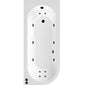 J Shape Whirlpool Hydrotherapy SPA Back to Wall Corner Bath  1700 x 725mm - welovecouk