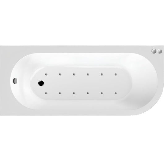  J Shaped Back to Wall Corner Air SPA Bath - 1700mm - welovecouk