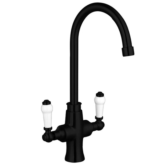  nuie Sarani Black Two Handle Sink Mixer Kitchen Tap