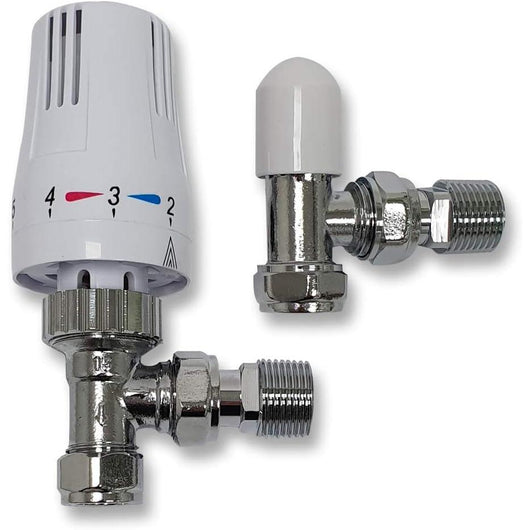  Thermostatic Angled Valve & Lockshield Sets (Pair) - welovecouk