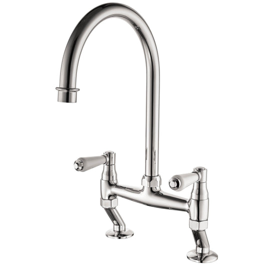  Tre Mercati Bridge Mixer Sink Tap Chrome Kitchen 2 Hole Lever Modern Faucet