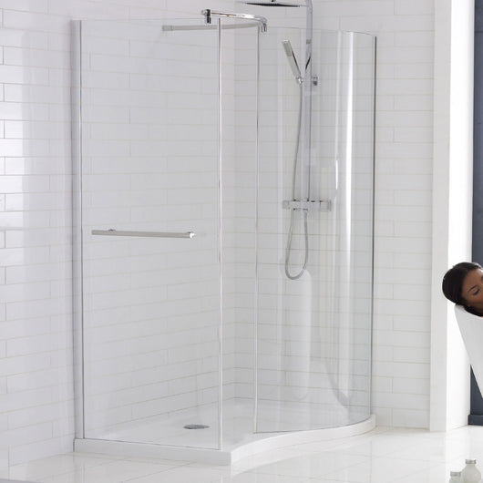  Curved Walk In Cubicle Shower Enclosure & Tray 1950mm - welovecouk