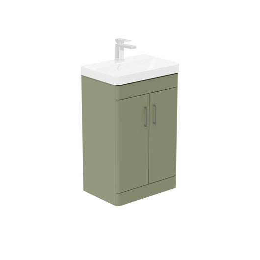  LECICO Layla 55cm Short Projection 2-Door Floorstanding Unit - Matt Light Green