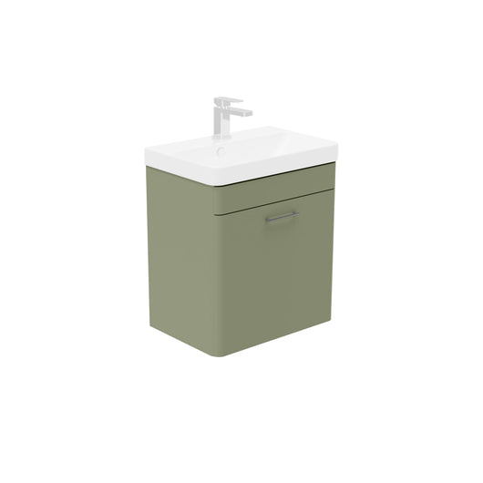  LECICO Layla 55cm Short Projection 1-Drawer Wall Hung Unit - Matt Light Green