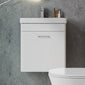 LECICO Layla 55cm Short Projection 1-Drawer Wall Hung Unit - Gloss White