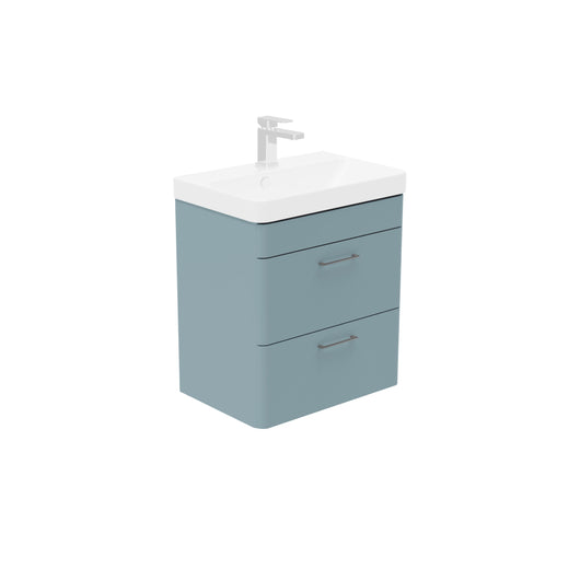  LECICO Layla 55cm Short Projection 2-Drawer Wall Hung Unit - Light Blue