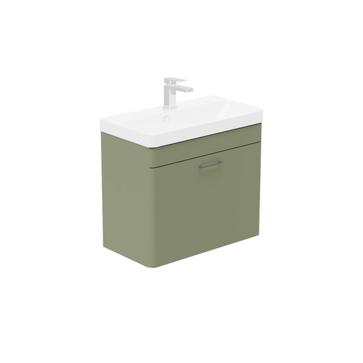  LECICO Layla 70cm Short Projection 1-Drawer Wall Hung Unit - Matt Light Green