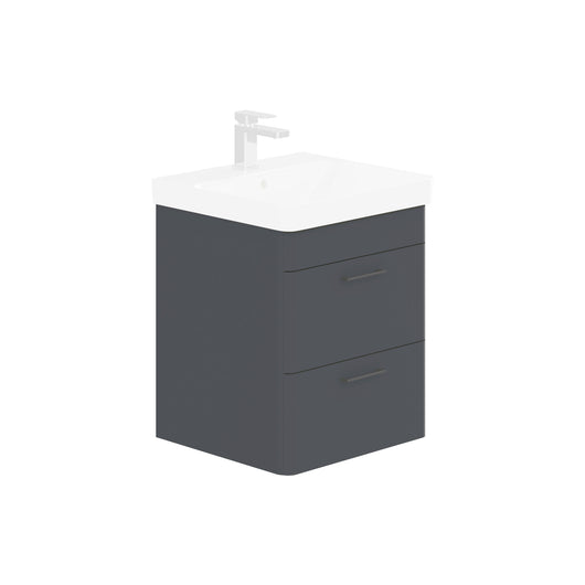  LECICO Layla 50cm Wall Hung 2-Drawer Unit - Matt Anthracite