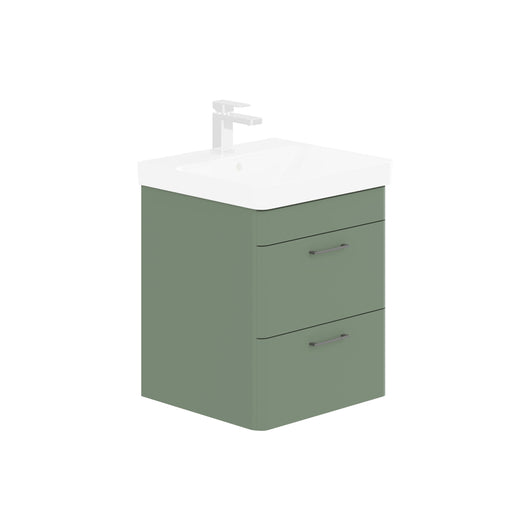  LECICO Layla 50cm Wall Hung 2-Drawer Unit - Matt Green