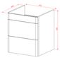 LECICO Layla 50cm Wall Hung 2-Drawer Unit - Matt Green