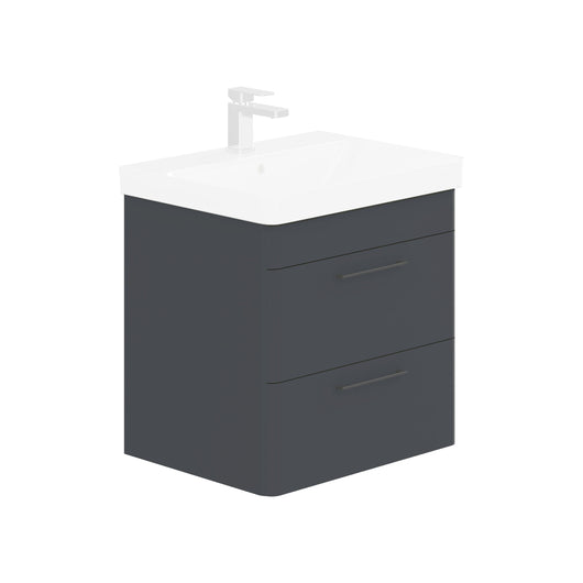  LECICO Layla 60cm Wall Hung 2-Drawer Unit - Matt Anthracite