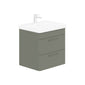 LECICO Layla 60cm Wall Hung 2-Drawer Unit - Matt Green