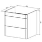 LECICO Layla 60cm Wall Hung 2-Drawer Unit - Matt Green