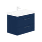 LECICO Layla 80cm Wall Hung 2-Drawer Unit - Cobalt Blue