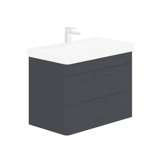  LECICO Layla 80cm Wall Hung 2-Drawer Unit - Matt Anthracite