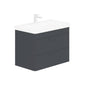 LECICO Layla 80cm Wall Hung 2-Drawer Unit - Matt Anthracite