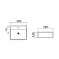 LECICO Layla Vessel Freestanding Basin - Square - 380mm 1TH