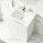 STRIA Floor Standing 600mm Vanity Unit with Basin - Matt White