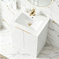 STRIA Floor Standing 600mm Vanity Unit with Basin - Matt White