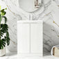 STRIA Floor Standing 600mm Vanity Unit with Basin - Matt White