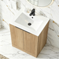 STRIA Floor Standing 600mm Vanity Unit with Basin - Autumn Oak