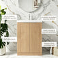STRIA Floor Standing 600mm Vanity Unit with Basin - Autumn Oak